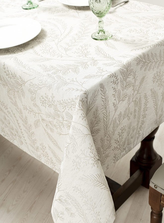 Chassic Elegant Damask Tablecloth for 8 Foot Large Rectangle Tables, Wrinkle and Stain Resistant Washable Floral Table Cloth, Vintage Toile Table Cover, 60 x 120 inches - Cream - Image 3